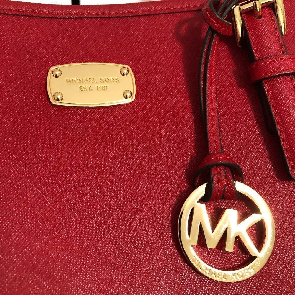 Michael Kors Jet Set Medium Tote Bag Red‎ - Picture 11 of 16